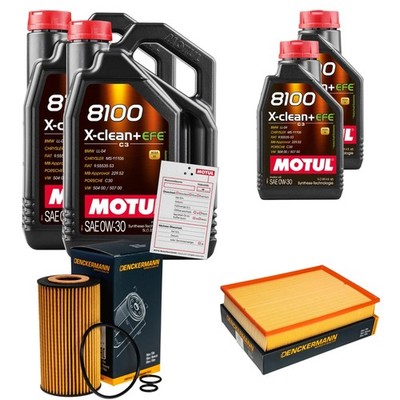 DENCKERMANN Inspektionspaket 12L MOTUL 8100 X-CLEAN 0W-30 für Mercedes-Benz