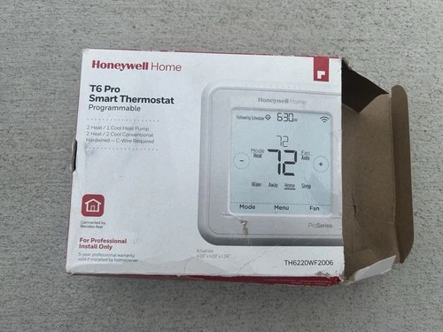 Honeywell Lyric T6 Pro Wi-Fi Programmable Thermostat White th6220wf2006 Open Box