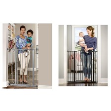 Regalo Easy Step Extra Tall Walk Thru Baby Gate, Bonus Kit, Includes Black
