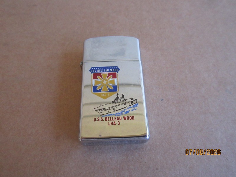 Vintage USS Belleau Wood LHA-3 Zippo Cigarette Lighter - U.S. Navy Ship