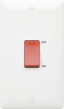MK 45A 2G DP Isolator Switch White Unmarked MB5215WHI Cooker Shower Switch