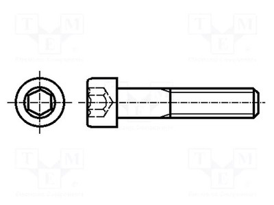 0,7 M4x30 Sechskant DIN 912 Schraube HEX 3mm Kopf: Zylinder