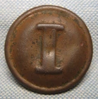 Dug Civil War Tin Back CS Infantry Block "I" Coat Button from Vicksburg