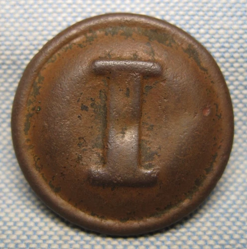 Dug Civil War Tin Back CS Infantry Block "I" Coat Button from Vicksburg