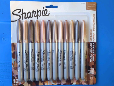 Sharpie Permanent Markers, Portrait Colors, Fine Point, Assorted, 12 ct