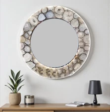 Agate Wall Mirror , Pier Mirror , Easter Gift , Round Cheval Mirror , Wall Glass