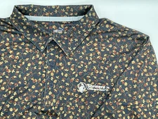 Men’s Puma TPC Summerlin Shriner Tournament Dark Blue Fall Leaves Shirt Size Xl 