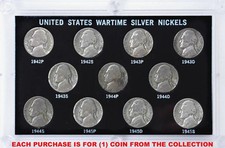 1942 - 1945 US Silver Jefferson War Nickels ~ WWII P D S ~ Nickel Sale!
