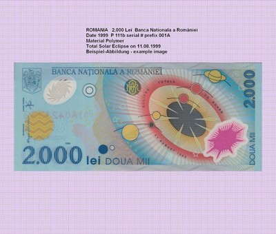 RUMÄINIEN  ROMANIA  2000 LEI  1999  (Polymer) UNC P.111b 6232#  #