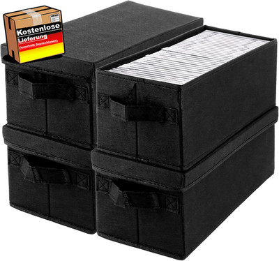 CD DVD Aufbewahrungsboxen 4er Set platzsparend transparent langlebig