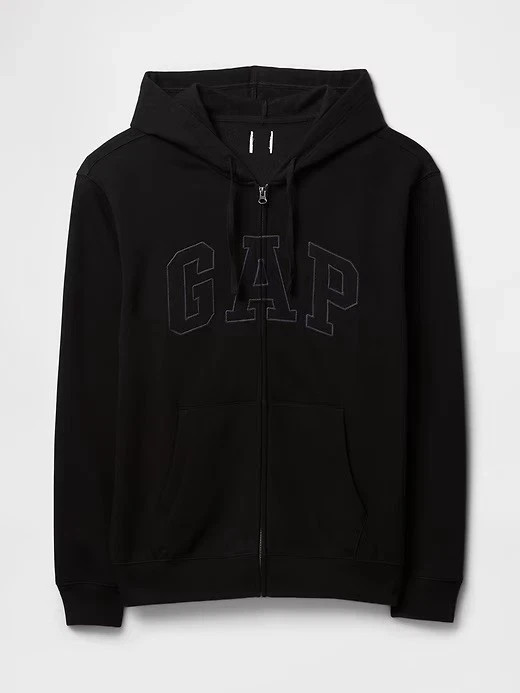 GAP Men’s Full Zip Logo Hoodie Black Size Medium