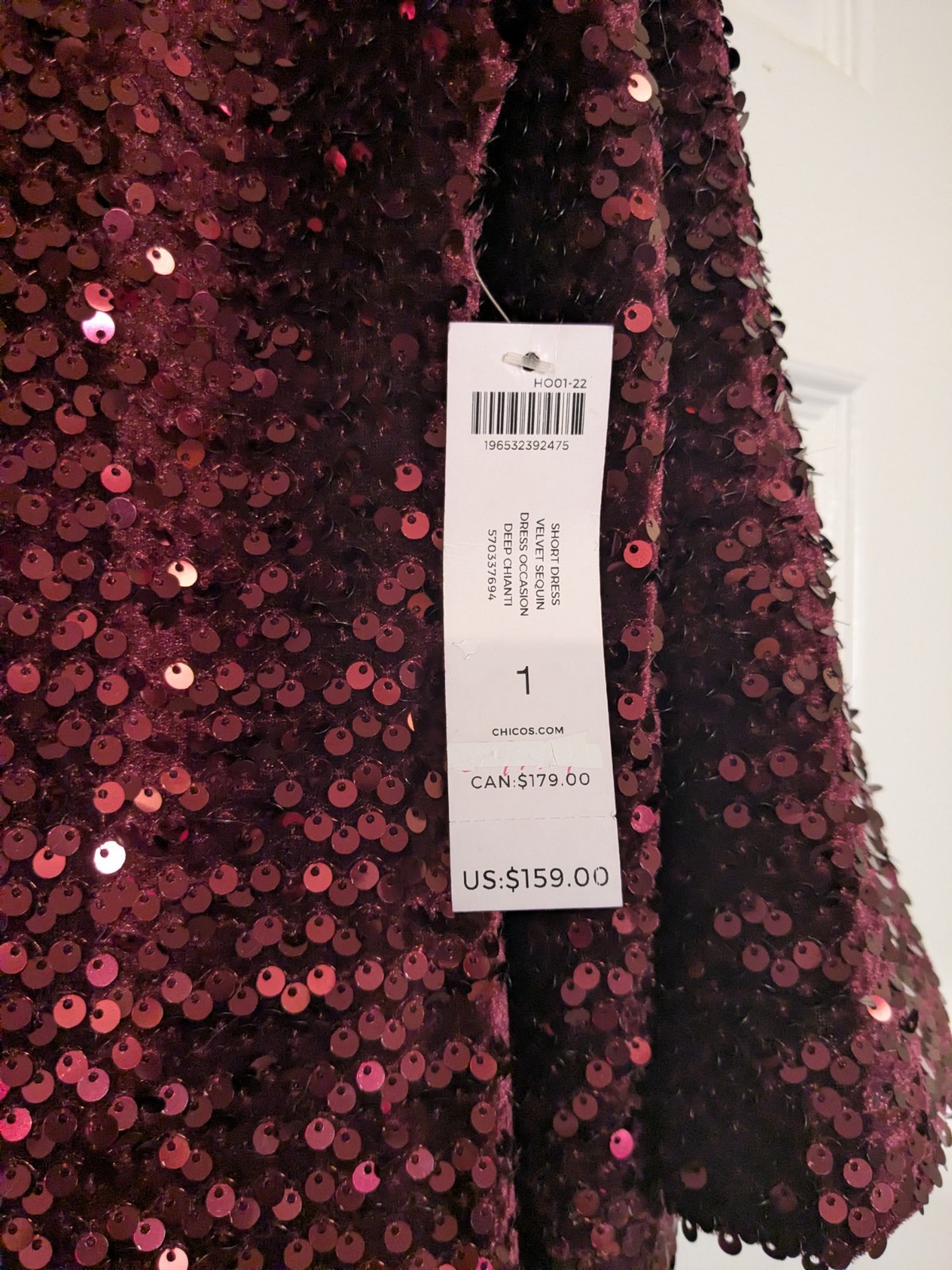 Velvet Collapse NEW Stretch Velvet Sequin Chianti Dress Womans Sz 8-10 (1) Sheath ...