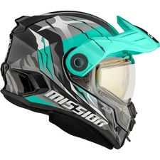 CKX Turquoise/Grey Mission AMS Claw Helmet w/Dual Lens Shield 516903
