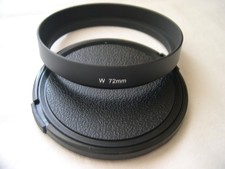 New Metal 72mm Wide Angle Screw-in Lens Hood w/ Cap E72