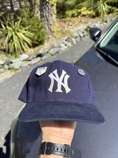 Vintage 90 s New York Yankees Plain Logo Logo 7 Wool Blend Snapback Hat