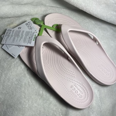 Crocs Kadee II Flip Flops Women's Size 8 Light Pink Sandals 202492-6PI NWT