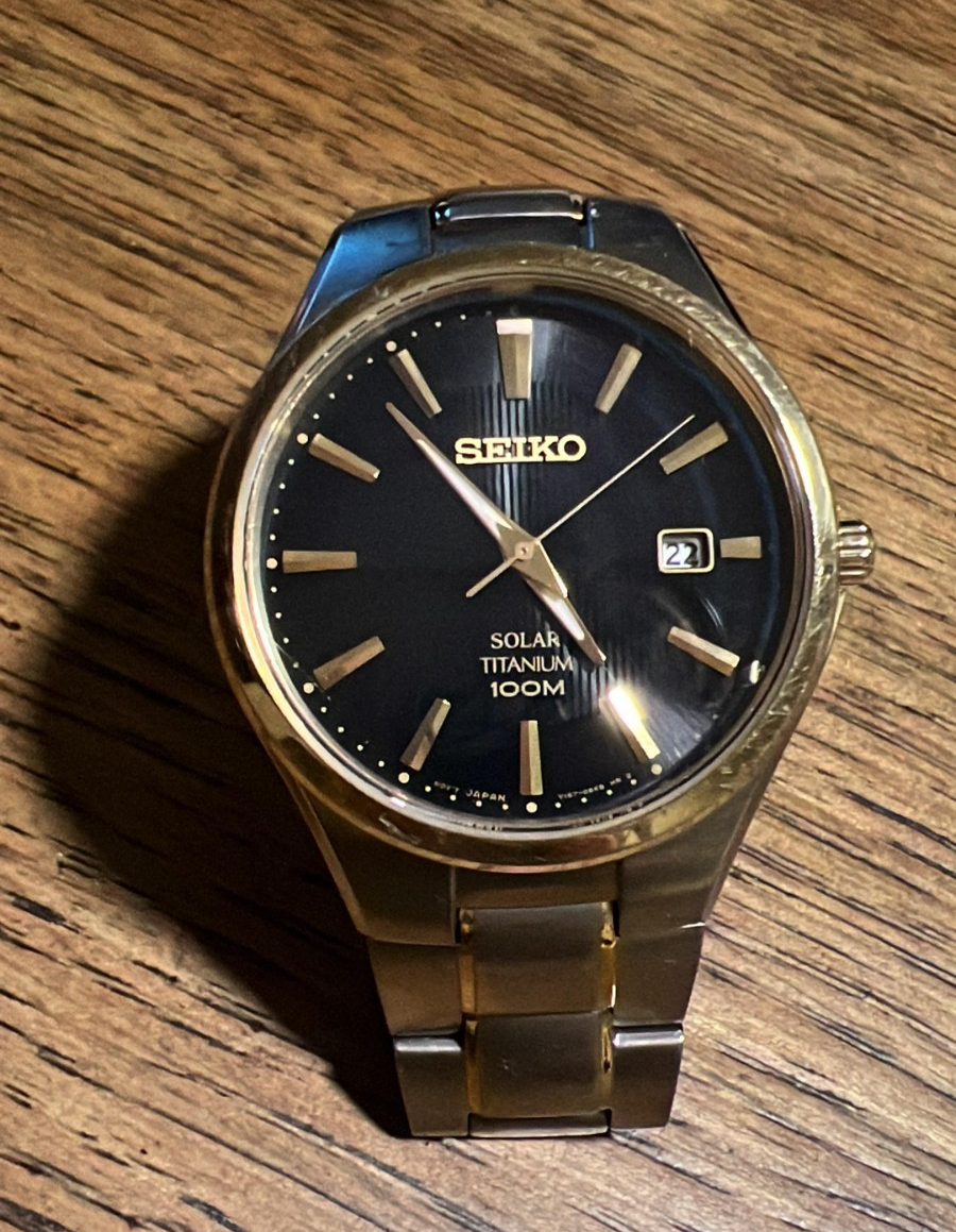 SEIKO V157-0BB0 Titanium Solar Watch - 100m | eBay