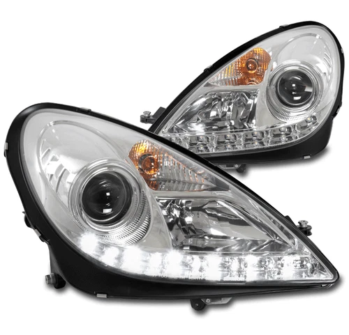For 05-11 Mercedes R171 SLK200 SLK300 LED Projector Headlights Headlamps Chrome
