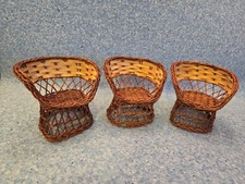 3 Korbsessel für Barbies, andere Puppen und Teddys, Höhe: 9,5 cm