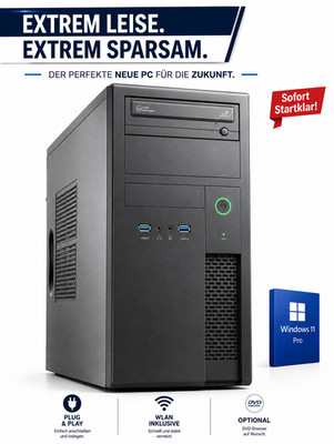 Windows 11 PC Office (3,5GHz) 32GB DDR4, 1TB M.2 SSD Computer WIN 11, WLAN/leise