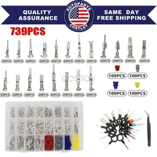 Automotive Electrical Connector Pins Kit Terminal Removal Tool Wire Seals 739Pcs