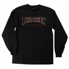Independent Trucks x Thrasher TIME TO GRIND LONG SLEEVE Skateboard T Shirt BLACK