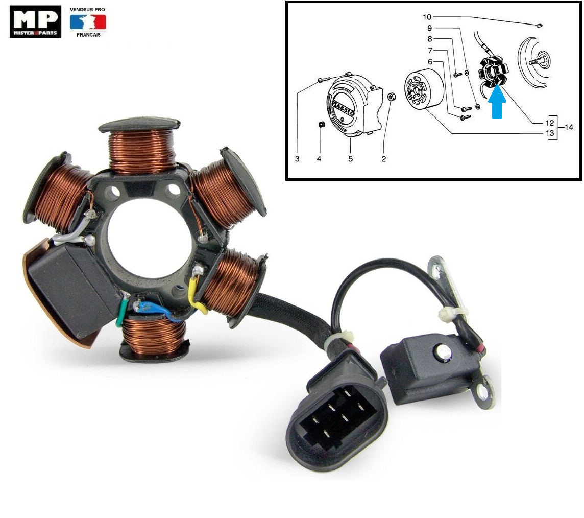 Stator allumage Premium 6 Pôles Typhoon Stalker haute durabilité