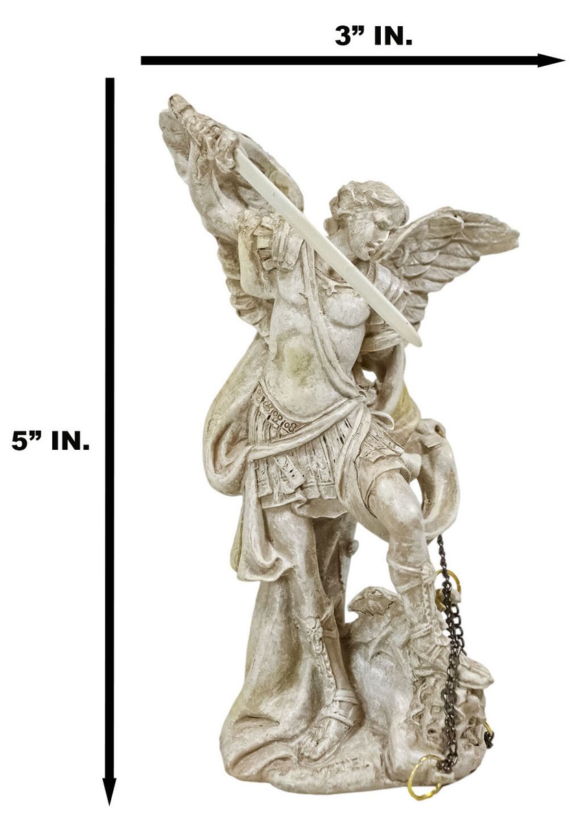 Holy Archangel Saint Michael With Chained Lucifer Statue