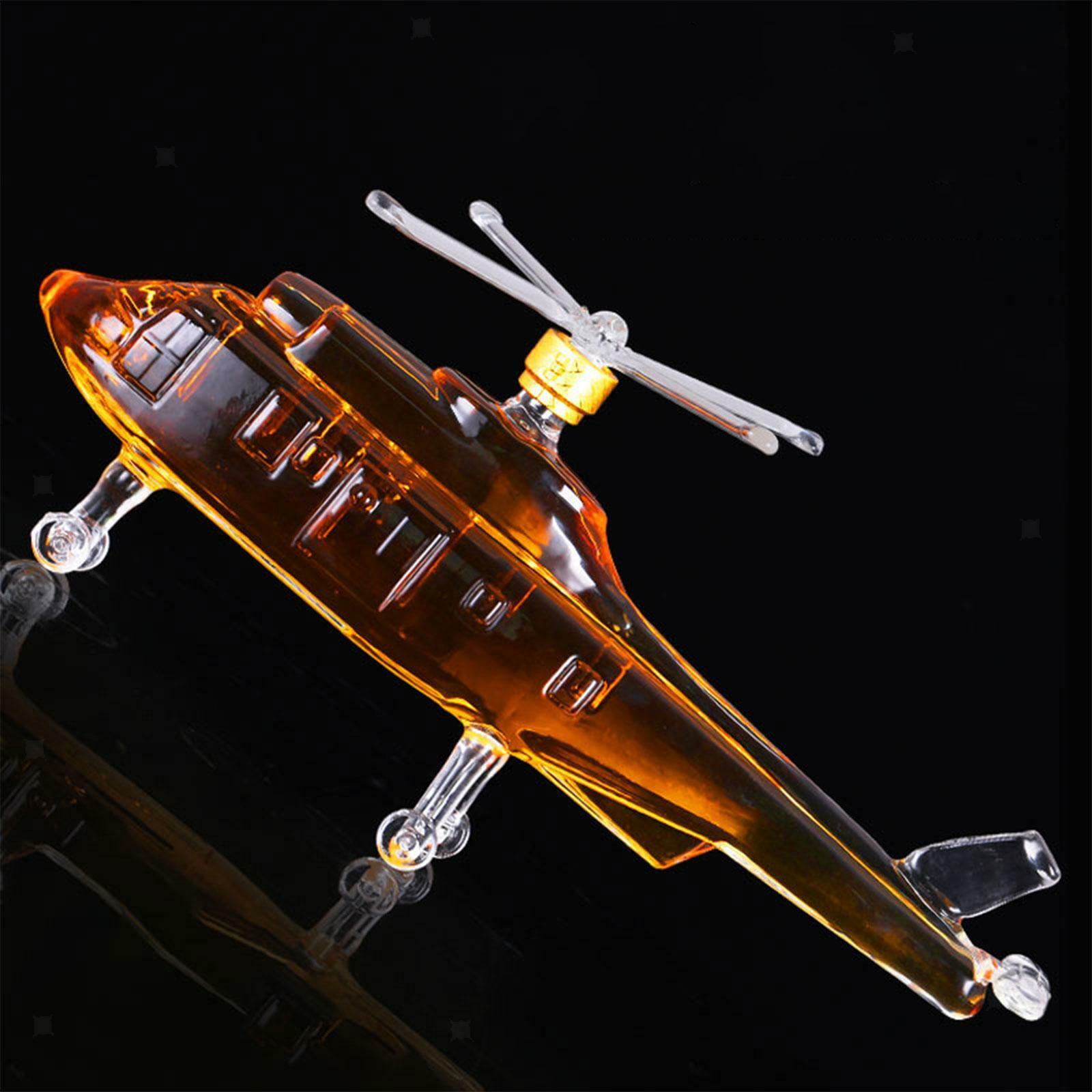 750ml Helicopter-Shaped Whisky Decanter Glass Gift Set for Men Tequila Liquor-image