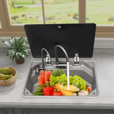 RV Sink with Rotatable Faucet - 304 Stainless Steel Hand Wash Basin
