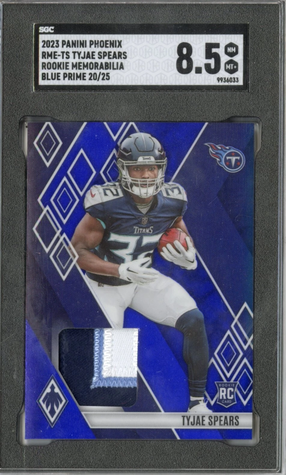 Tyjae Spears Panini Phoenix Rookie Memorabilia #RMETS Green Prime