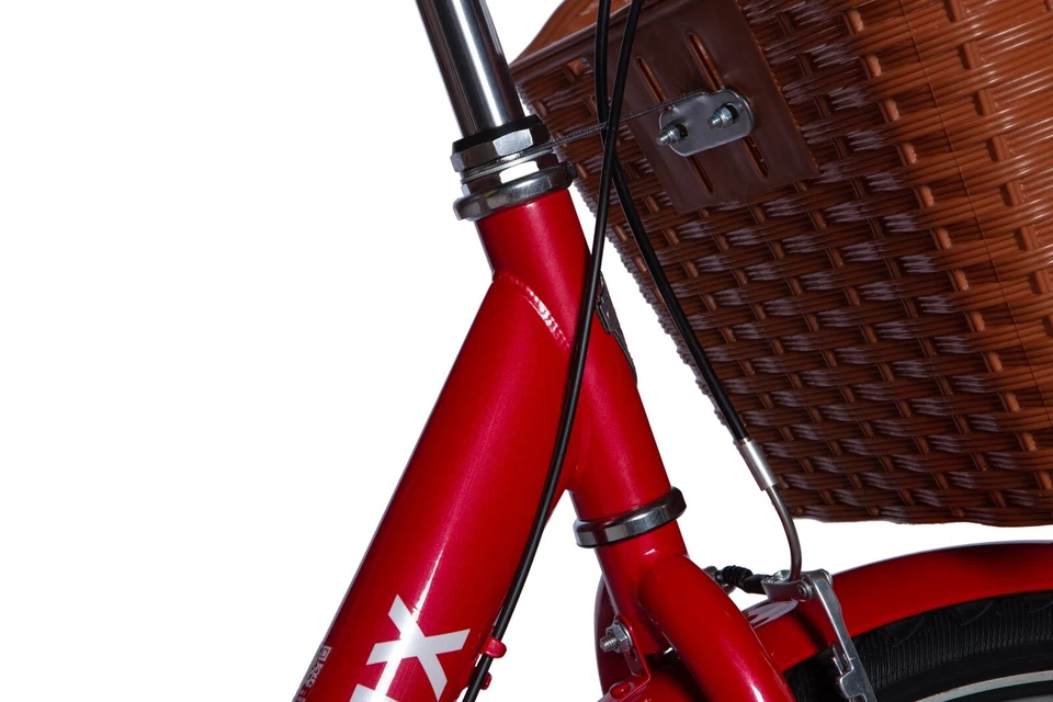 Fahrrad City Damen 26" Korb Stadt Retro Gepäckträger Stahl Rot RH 43cm - Bild 2 von 2