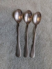 COLLECTIBLE SPOONS 5" EXTRA COIN SILVER PLATE VINTAGE. Lot Of 3.   (#C2#)