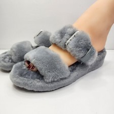 UGG Charcoal Fuzz Yeah Slide Sheepskin Slipper Women's Size US 6/ EUR 37