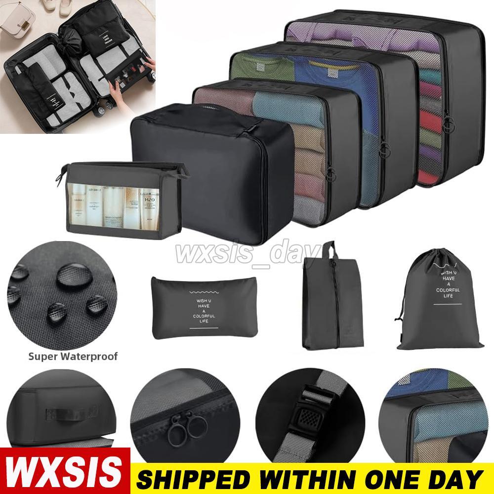 Juego de 8 piezas organizador de equipaje maleta bolsas de almacenamiento embalaje cubos de viaje baratos