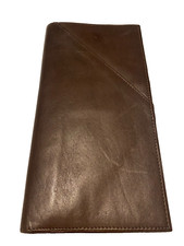 Vintage Anson Dark Brown Leather Passport Wallet Travel Organizer ID Card Holder