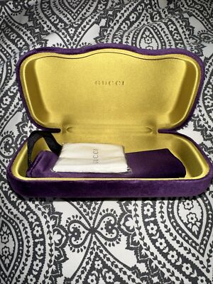 Authentic Large Gucci Eyeglasses Sunglasses Case Purple Velvet New Authentic Gucci Sunglasses Eyeglass Case Purple Velvet  main image 3