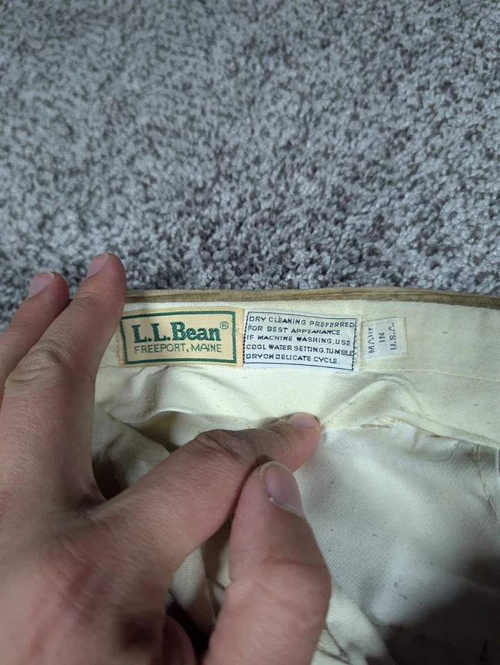 Vintage LL Bean Pants Mens 40 Brown Corduroy Baggy Made in USA 80s Hiking 38x34 - Image 3 of 4