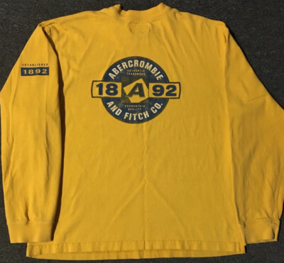 Vtg Abercrombie Faded Spellout Shirt L Track Surf Skate PE Grunge Sport 90s Y2K
