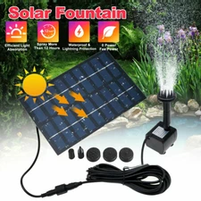 Solar Powered Fountain With 5 Size Spray Adapters Energy Saving Water Pump