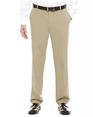 Van Heusen Men's Flex Straight-Fit Dress Pants - Khaki