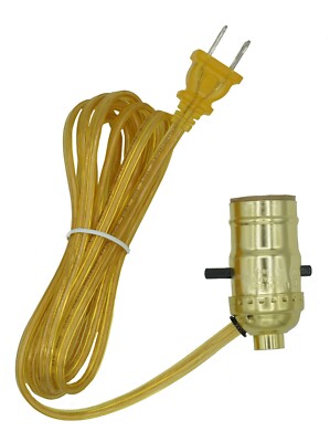 Creative Hobbies M995G Instant Lamp Kit - Gold Lamp Socket Wired to GoldCord