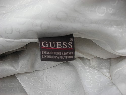 Guess Ladies Ivory/Beige Leather Jacket UK size M - Picture 11 of 11