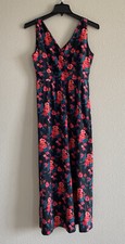 Garnet Hill maxi dress size 8 womens floral v neck Comfortable