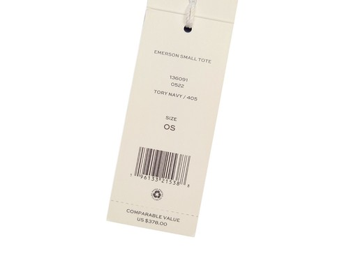 New Tory Burch Emerson Navy Saffiano Leather Top Zip Tote Shoulder Bag Crossbody - Picture 7 of 8