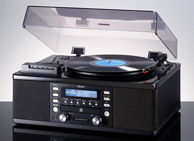 TEAC LP-R550USB-B CD Recorder with Turntable Cassette Player Black 