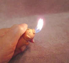 Vtg Pig Cigarette Lighter Double Fire Nose Butane Poker Night Novelty Works 80s