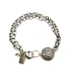 Original Hardware 925 Sterling Silver Double Strand Chain Link Bracelet 7.5”