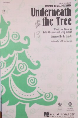 Underneath the Tree (Kelly Clarkson) arr Lojeski single copy (3 avail) FS