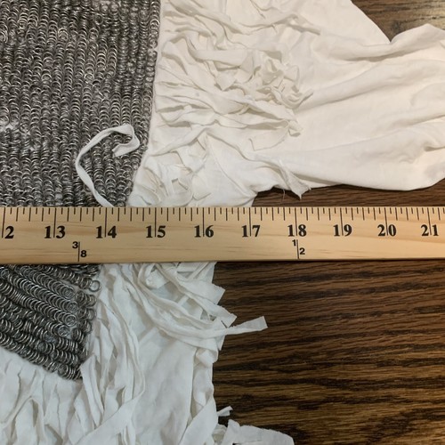 Camicia nuova con etichette argento pugnale catena frange posta frange top XL bianca tagliata manica lunga - Foto 8 di 11